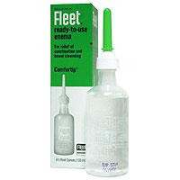 Photo showing package and bottle of Fleet enema solution