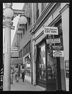 Outside a 1960s cotton shop