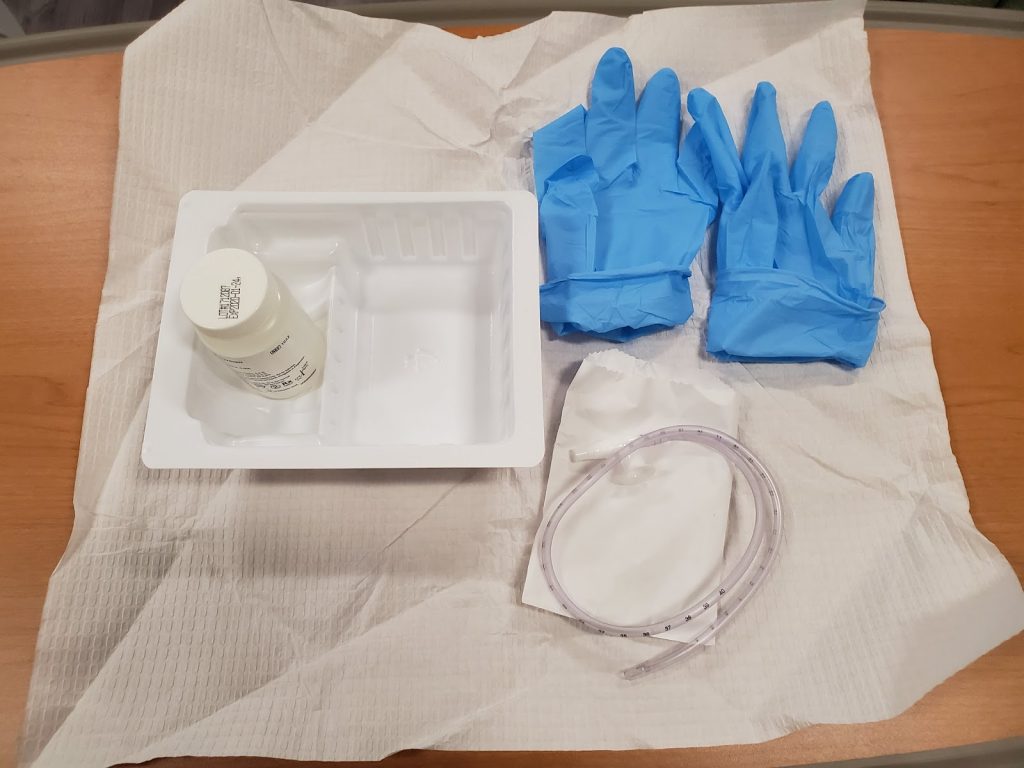 Photo showing open sterile tracheostomy kit