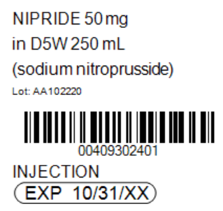 Photo showing closeup of nipride label