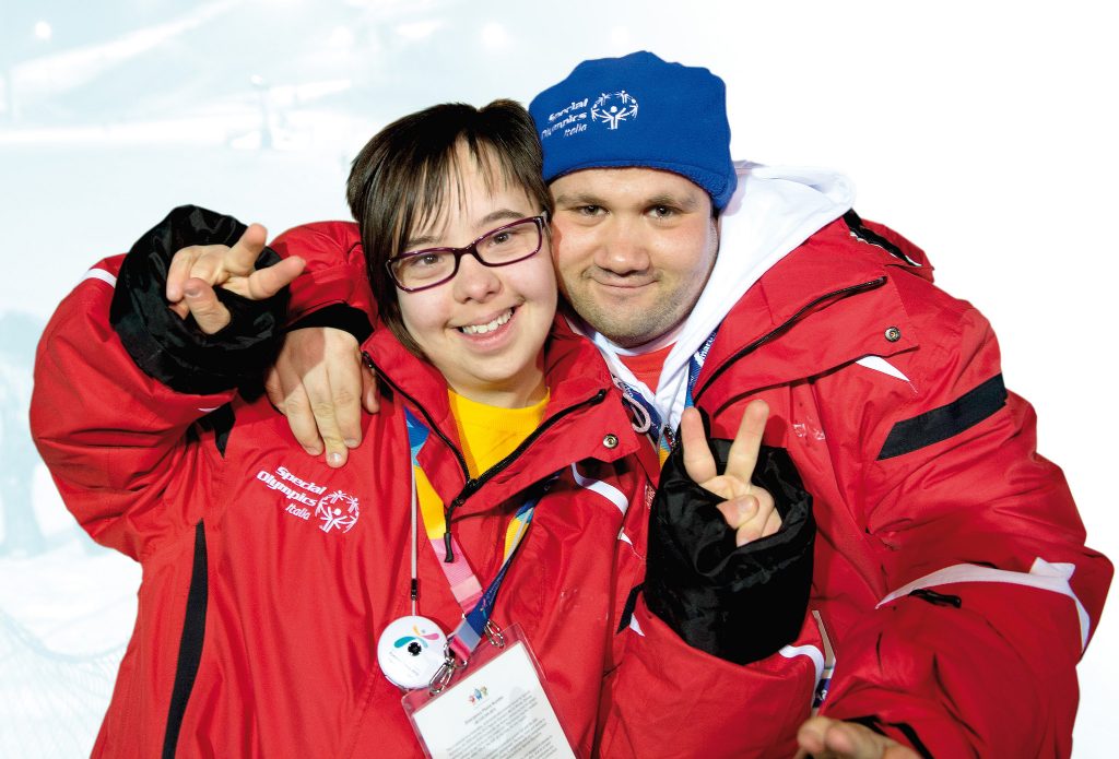 Image of two special Olympic athletes