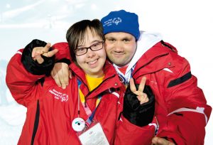 Image of two special Olympic athletes