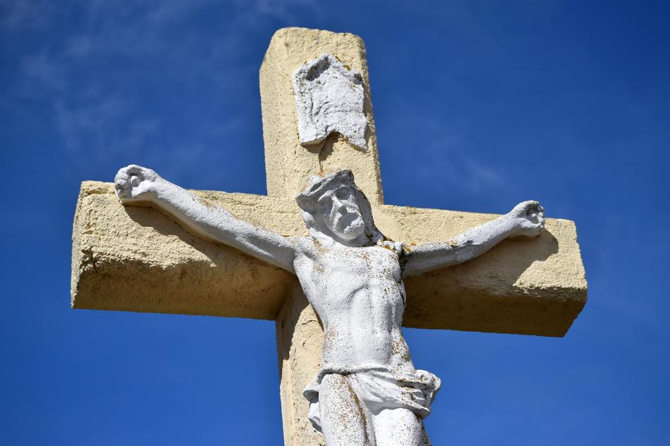 Image showing Sculpture of Jesus Christ on a Cross