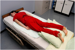 Image showing simulated patient in prone position