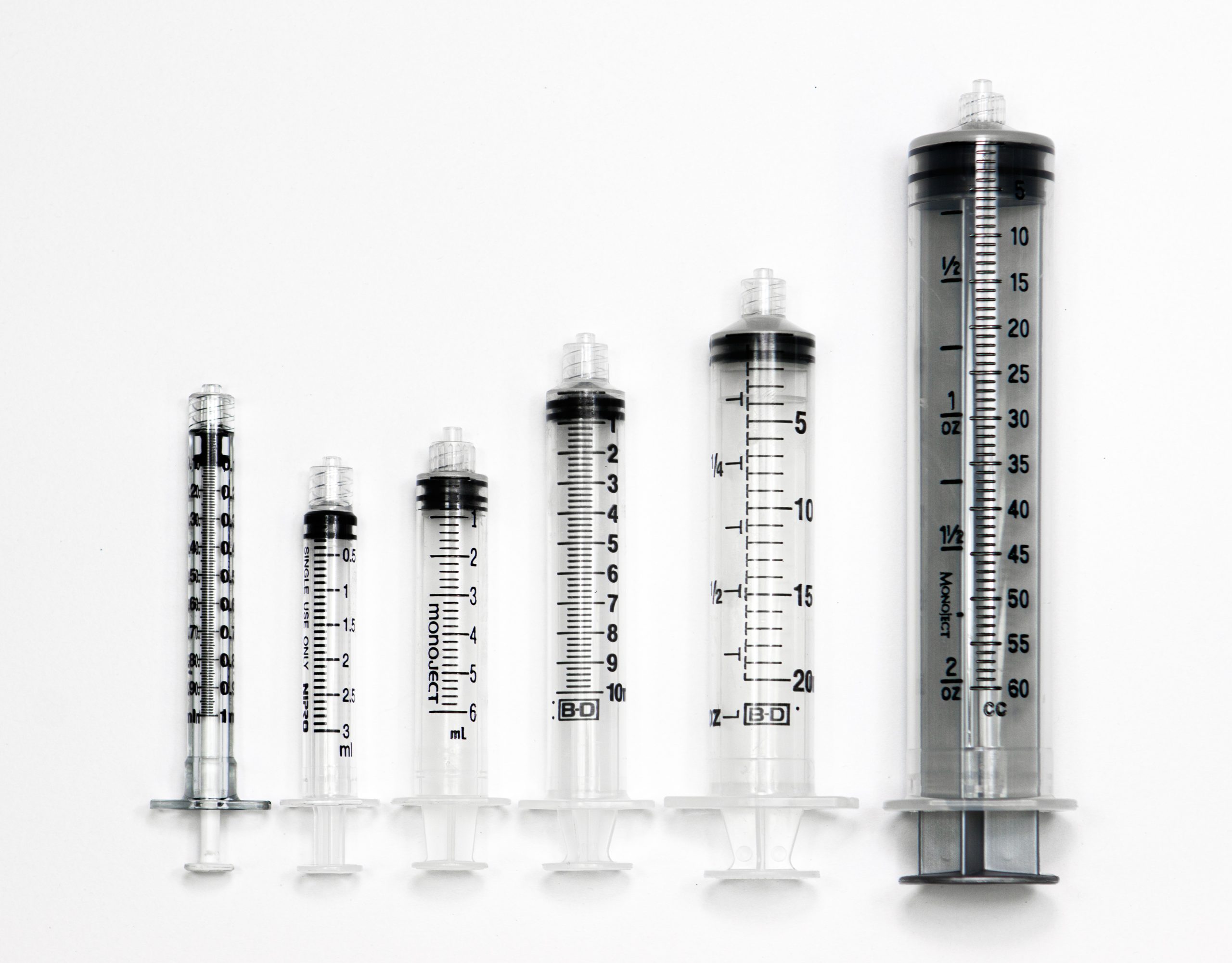 Photo showing Syringes of Varying Sizes
