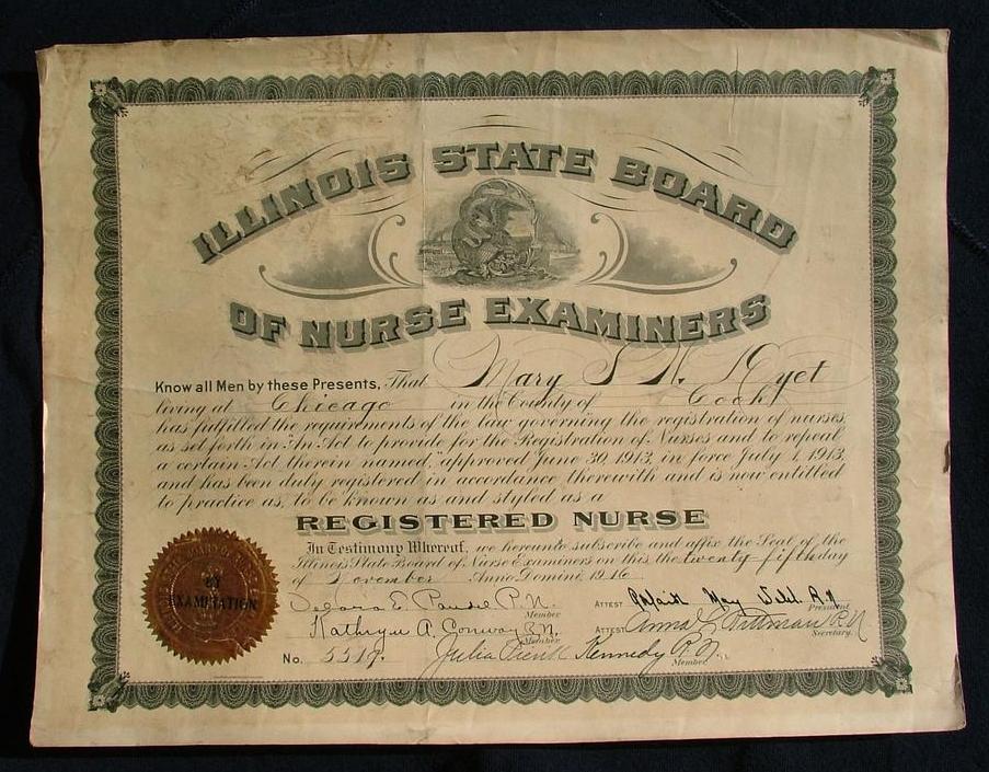 Photo of a Simulated Nursing License