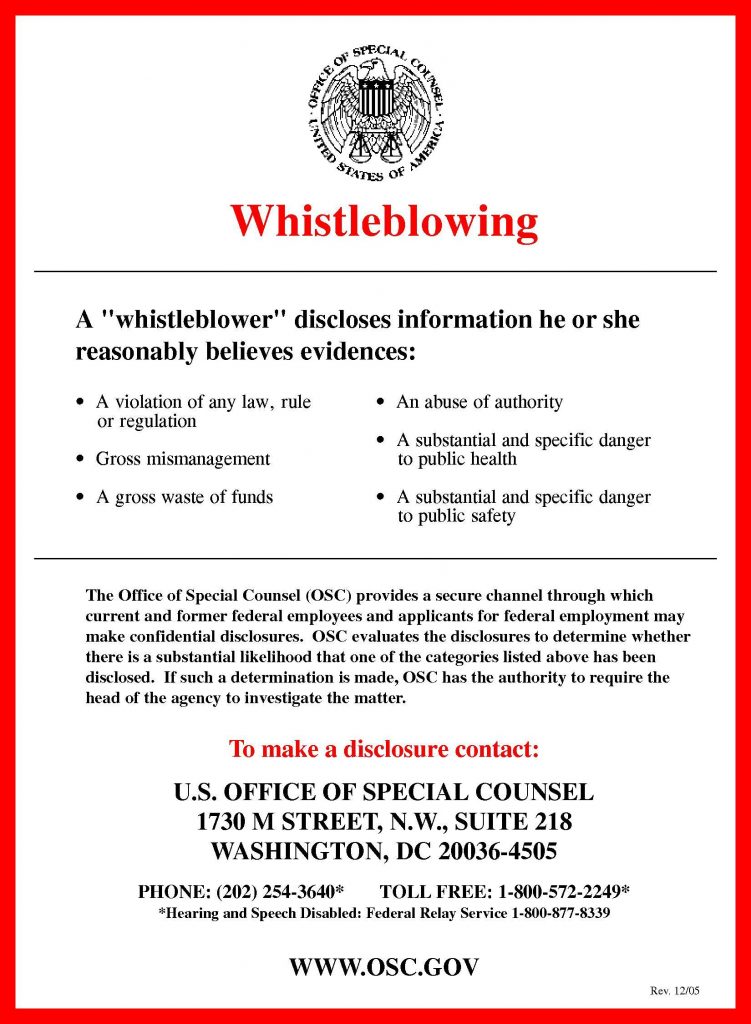 Image showing a Whistleblowing notice