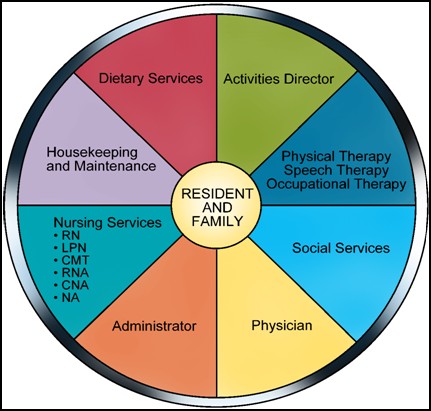 Image of a pie chart showing division of health care team members