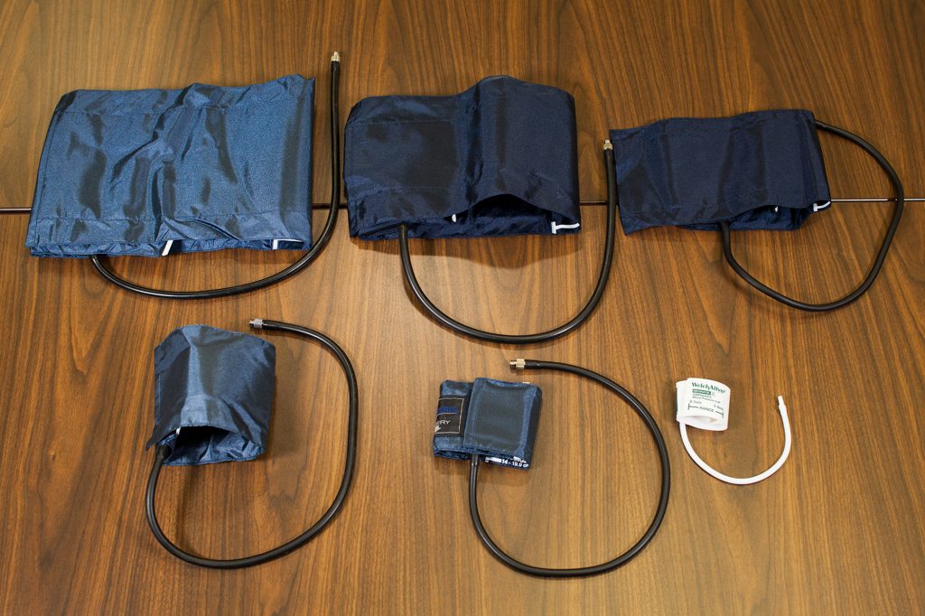Photo showing six Different Sizes of Blood Pressure Cuffs