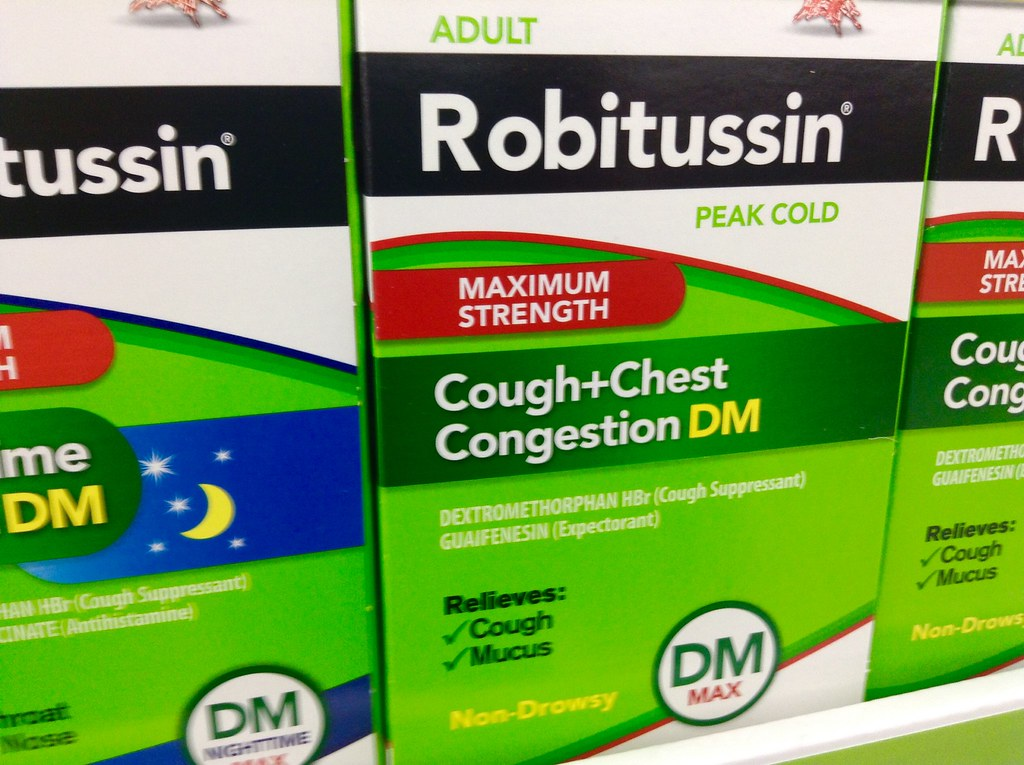Photo showing various packages of Robitussin medications
