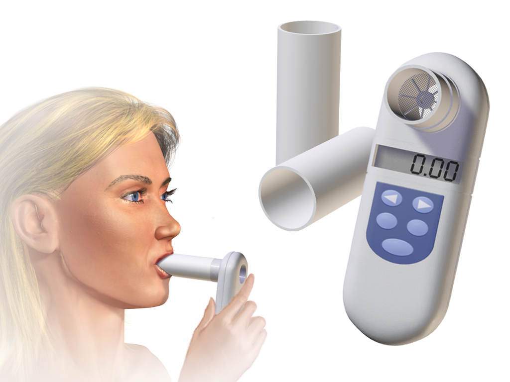 Illustration showing spirometry