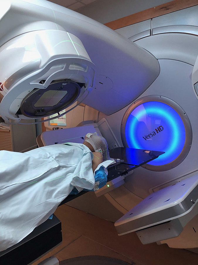Image showing a patient undergoing radiation therapy
