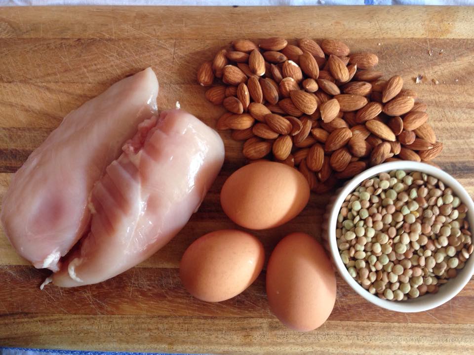 Image showing Protein-Rich Foods such as chicken, eggs, bean, and nuts