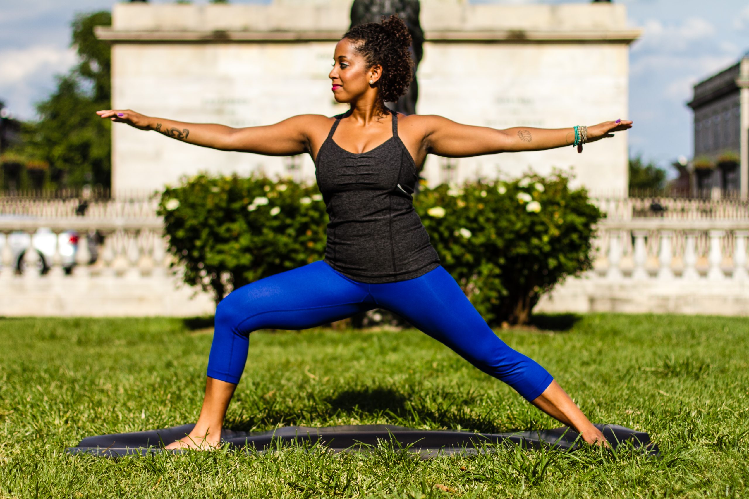 Image showing a person in a yoga pose outside