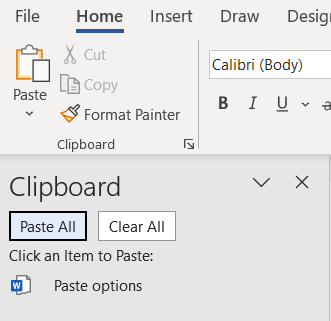 Image showing the Clipboard dialog box launcher