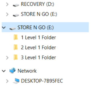 Image showing file path for finding the flash drive named Store N Go