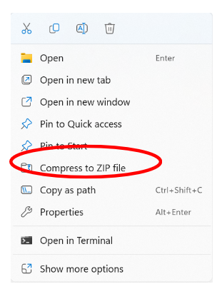 Image showing right click menu in Windows 11