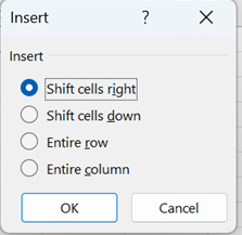 Image showing insert dialog box