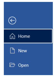 Image showing the file tab menu