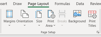 Image showing page setup group