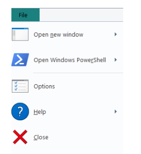 Image showing File Tab Menu for File Explorer