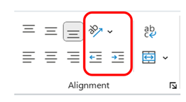 Image showing alignment group commands