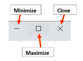 Image showing the Minimize, Maximize, and Close buttons