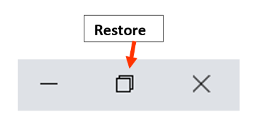 Image showing The Restore or Restore Down button