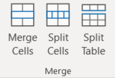 Image showing the Merge Group on the Layout Tab