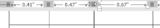 Image showing how Pressing the ALT key when dragging the marker shows the size of the columns