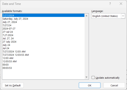 Image showing date and time dialog box