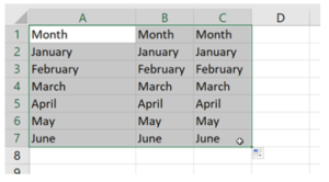 Image showing content copied into new cells