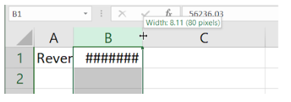 Image showing column width appearing while hovering over column line in header