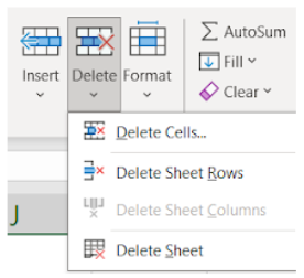 Image showing the delete dropdown menu