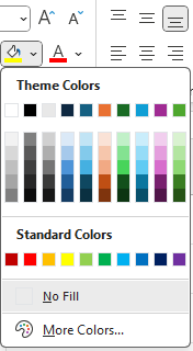 Image showing additional color options for background fill