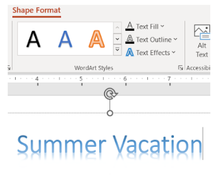 Image showing more options for adjusting text with word art styles