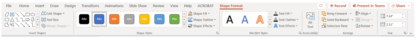 Image showing the shape format contextual tab