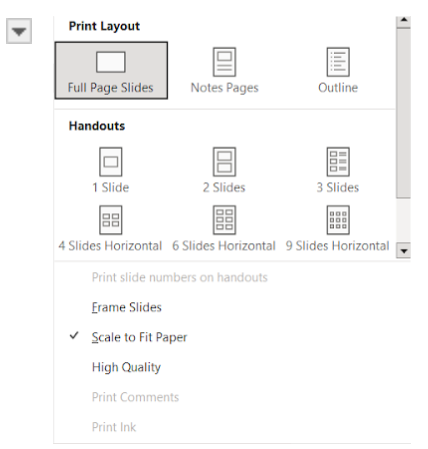 Image showing print layout tab