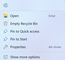 Image showing options on the power menu in Windows 11