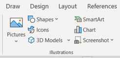 Image showing the illustrations group on the insert tab