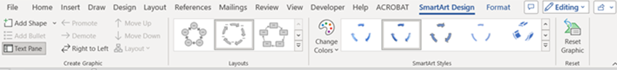 Image showing the smart art design contextual tab