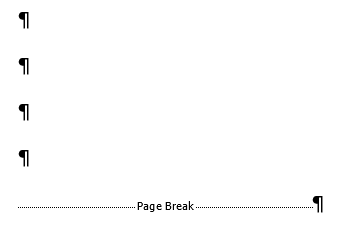 Image showing the page break marker