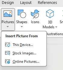 Image showing illustration group on the insert tab