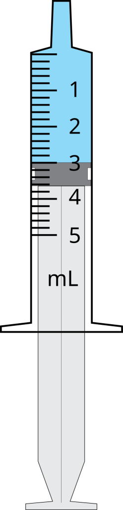 Image of a 5ml syringe containing 3ml of liquid