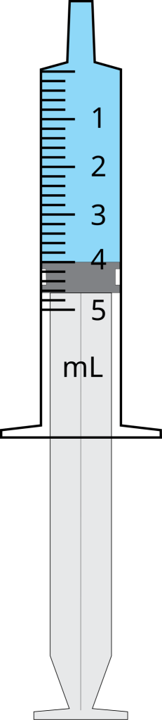 Image of a 5ml syringe containing 4ml of liquid