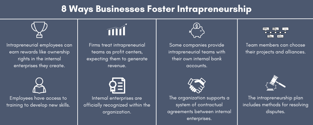 8 Ways Businesses Foster Intrapreneurship Infographic