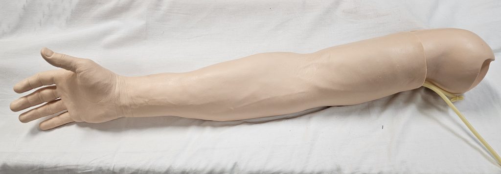 Mannequin arm used for arterial puncture practice