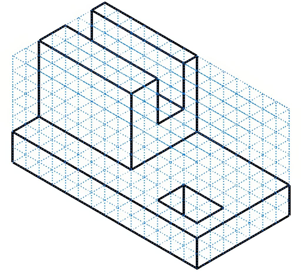 an orthographic sketch six