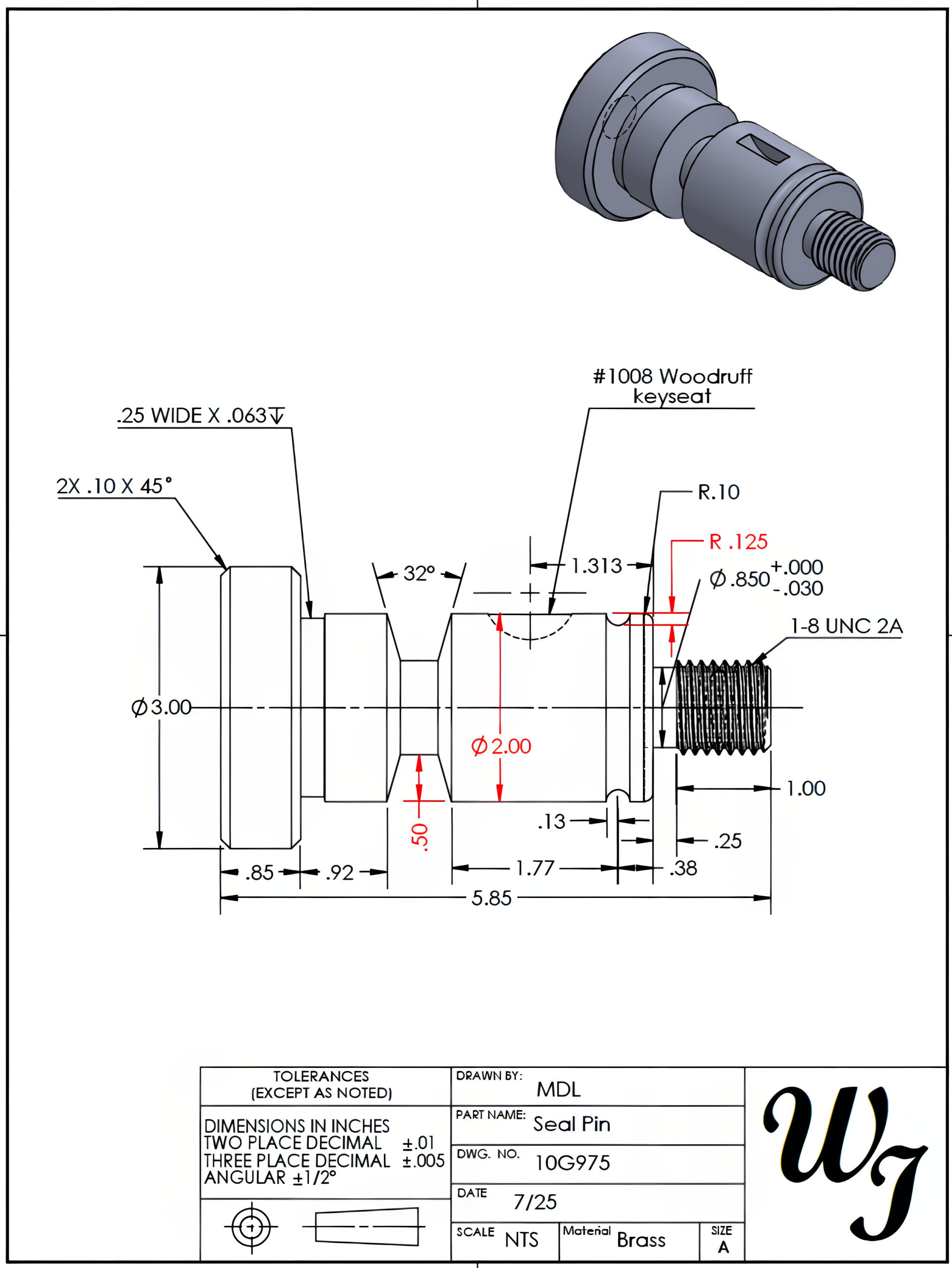 Image showing a seal pin drawing