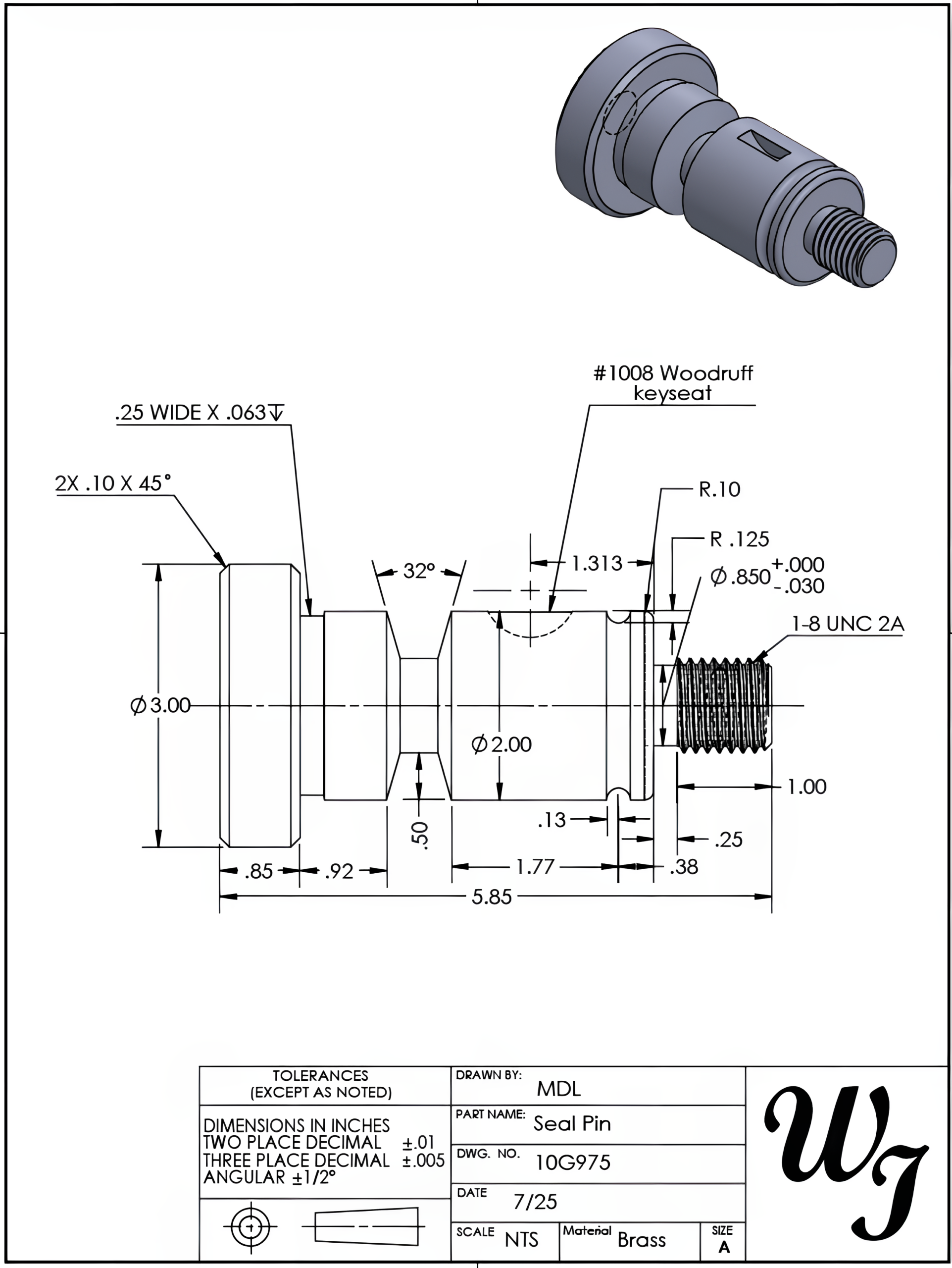 Image showing a seal pin drawing